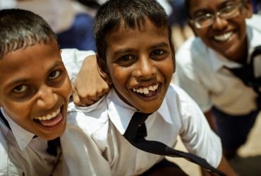 Child eating outdoors